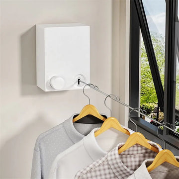 Retractable Wall-Mounted Clothesline – Space-Saving Indoor & Outdoor Drying Rack