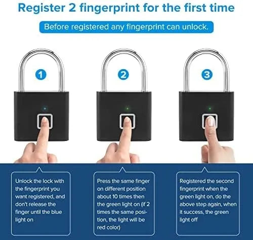 Fingerprint Padlock – Smart Biometric Lock with USB-C Charging, Multiple Users & Long Battery Life