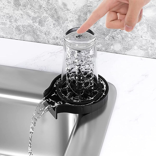 🚰 Automatic Cup Washer – 360° Sink Glass Rinser for Bottles &amp; Mugs