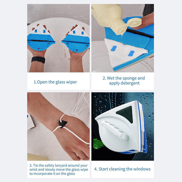 Double-Faced Magnetic Glass Cleaner – Safe & Easy Window Cleaning Tool