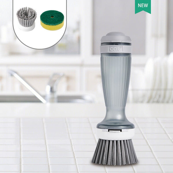 Dish Scrub Brush with Soap Dispenser – Non-Slip Pot & Pan Cleaner