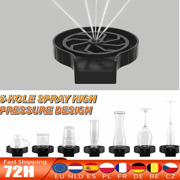 🚰 Automatic Cup Washer – 360° Sink Glass Rinser for Bottles &amp; Mugs