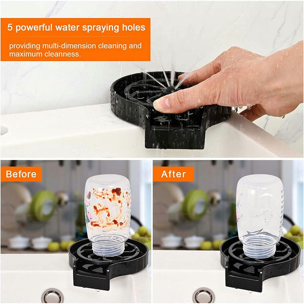 🚰 Automatic Cup Washer – 360° Sink Glass Rinser for Bottles &amp; Mugs