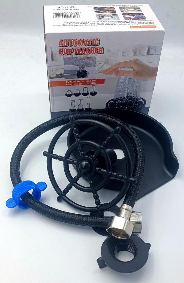 🚰 Automatic Cup Washer – 360° Sink Glass Rinser for Bottles &amp; Mugs