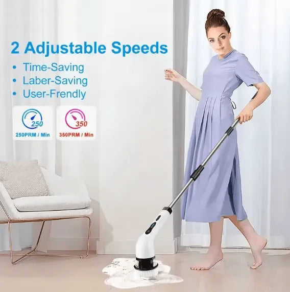Electric Cleaning Brush JY-6010 – Rechargeable Cordless Power Scrubber with Multiple Brush Heads