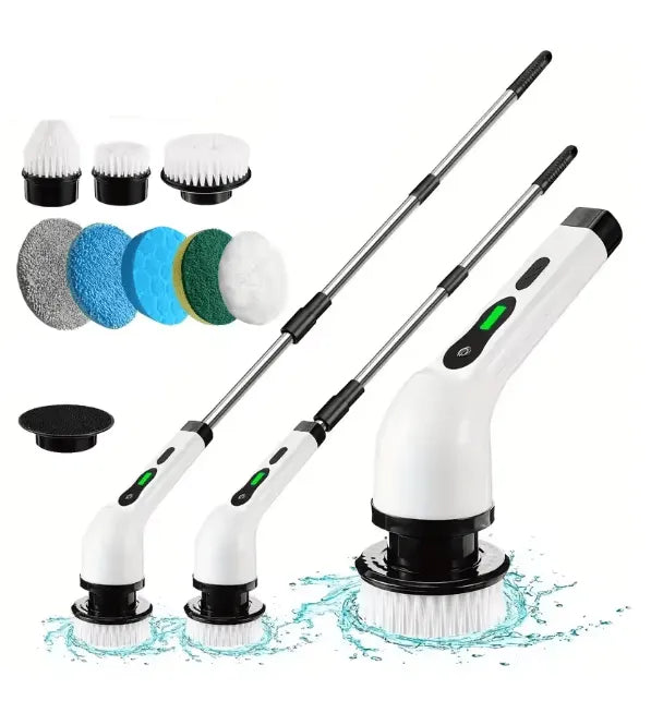 Electric Cleaning Brush JY-6010 – Rechargeable Cordless Power Scrubber with Multiple Brush Heads