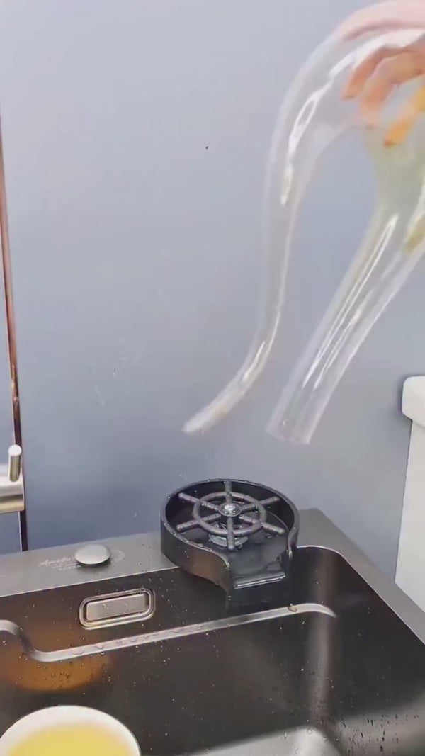 🚰 Automatic Cup Washer – 360° Sink Glass Rinser for Bottles &amp; Mugs