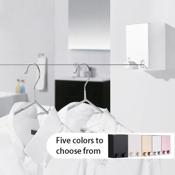 Retractable Wall-Mounted Clothesline – Space-Saving Indoor & Outdoor Drying Rack