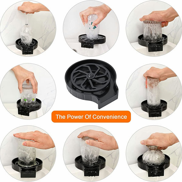 🚰 Automatic Cup Washer – 360° Sink Glass Rinser for Bottles &amp; Mugs